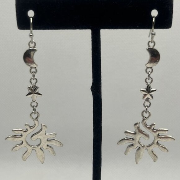 Sun Moon and Star Earrings - Picture 5 of 5